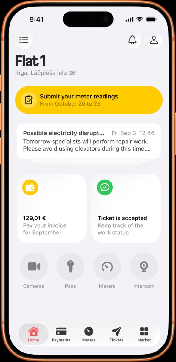 Die Easybilly-Bewohner-App auf dem iPhone: Saldo der Wohnung, Mitteilungen und die offene Rechnung